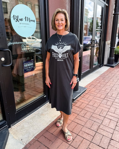 Black Free Bird T-shirt Dress
