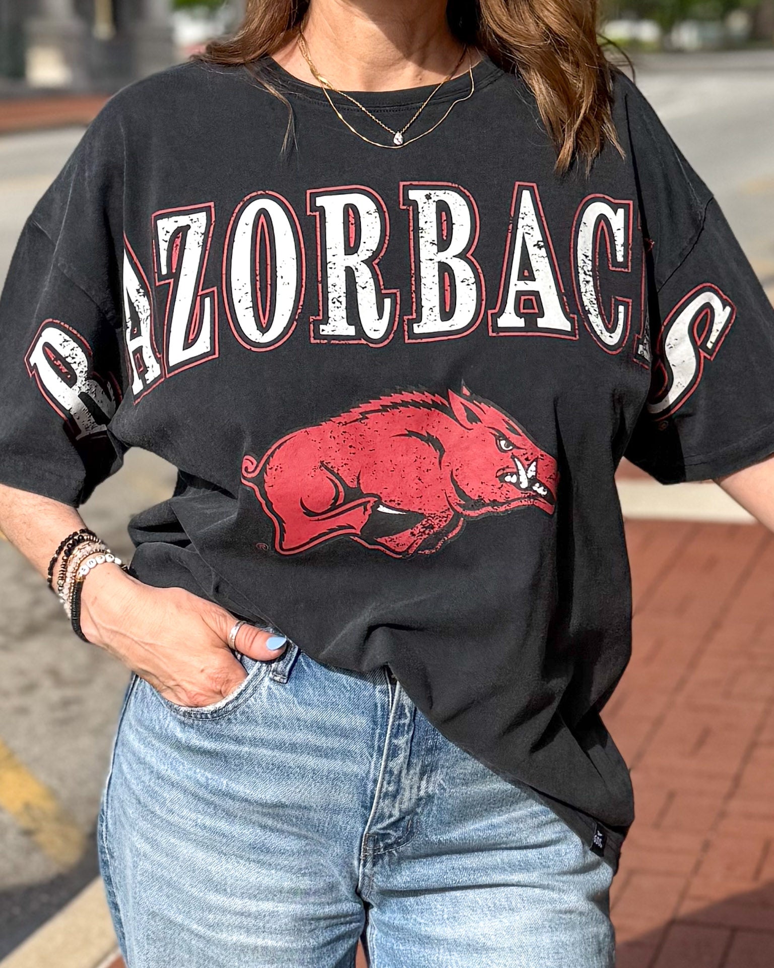 Black South Split Razorback T-Shirt