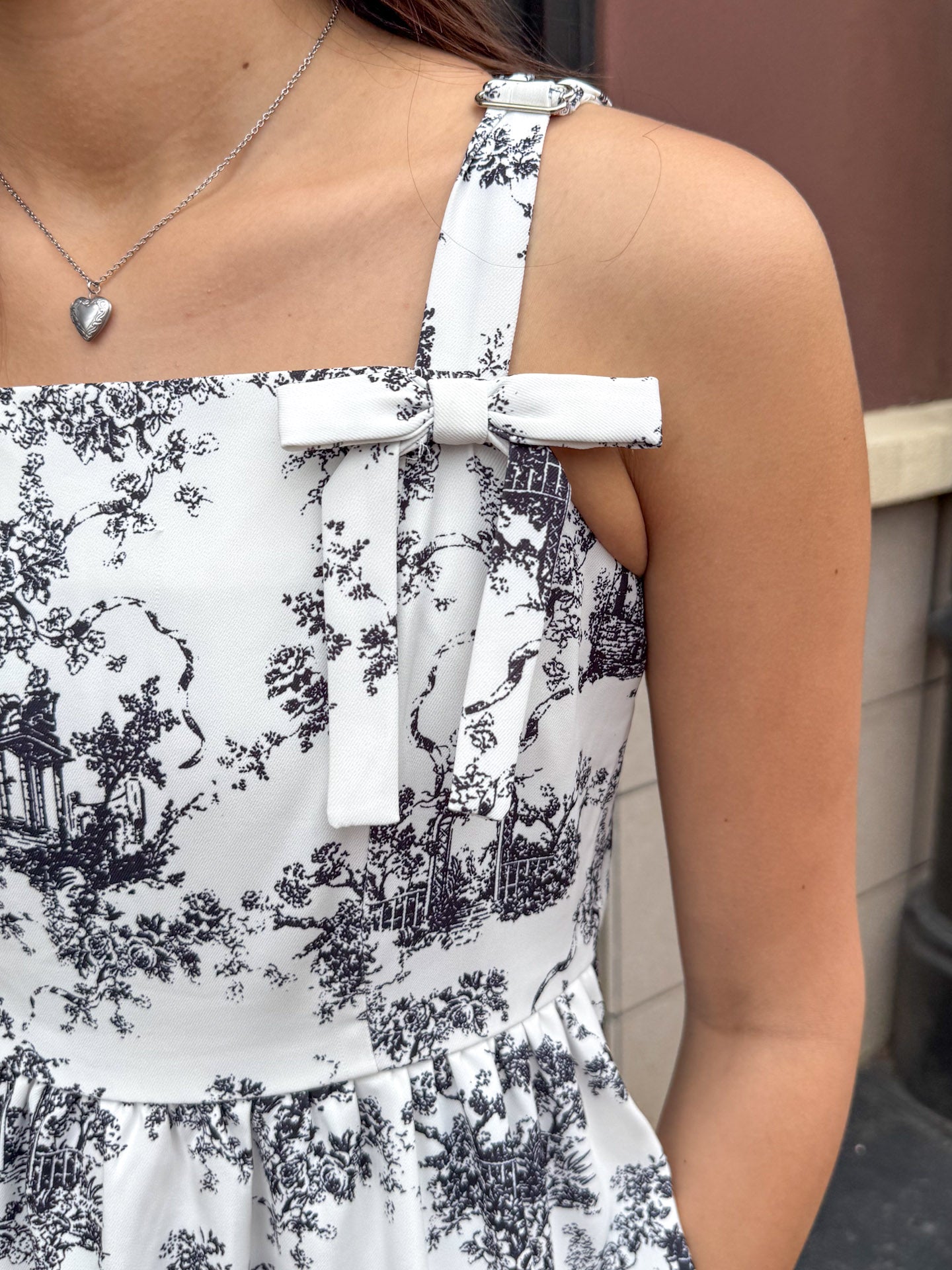 Black Toile Du Jouy Mini Dress