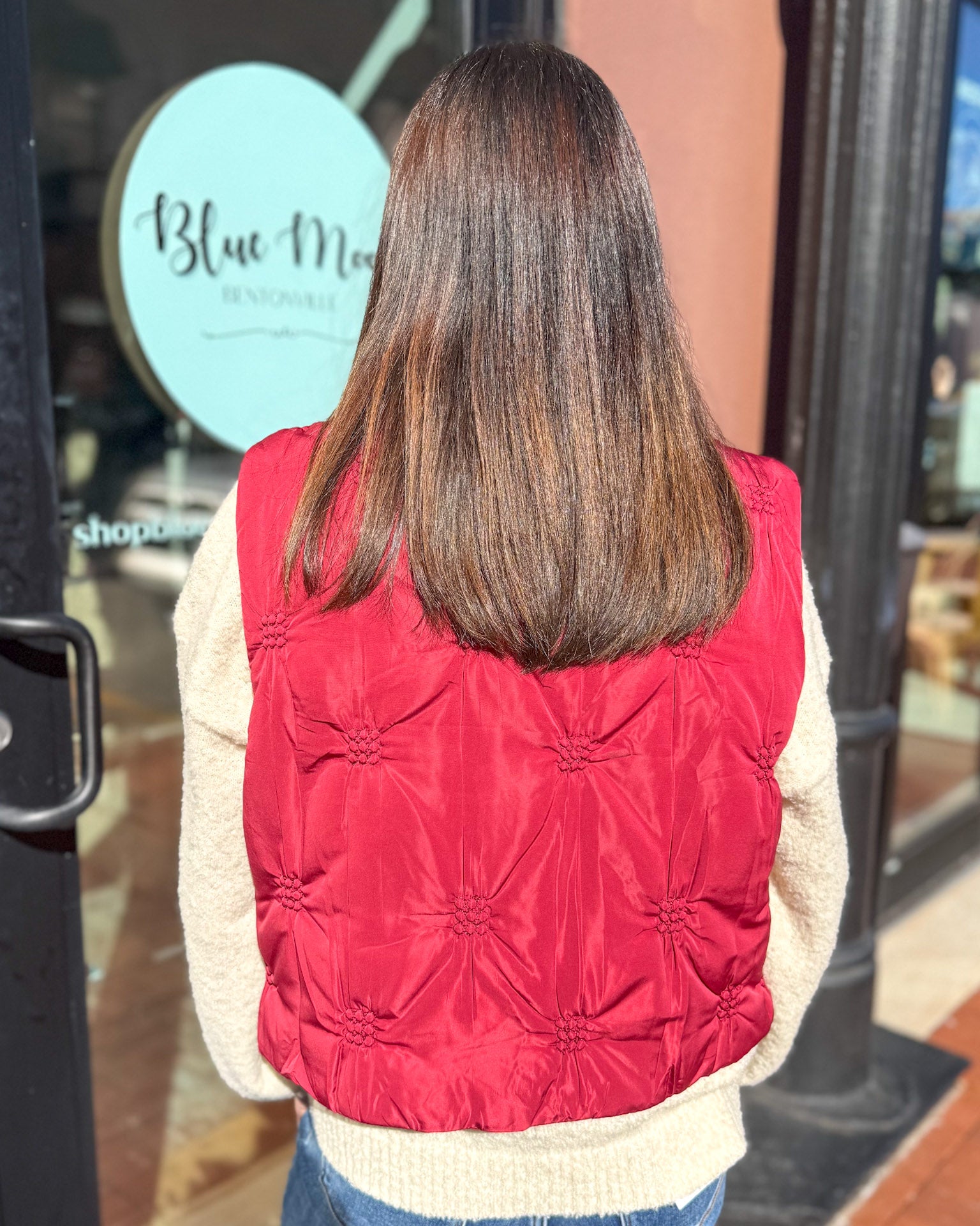 Burgundy Quilted Puffer Vest