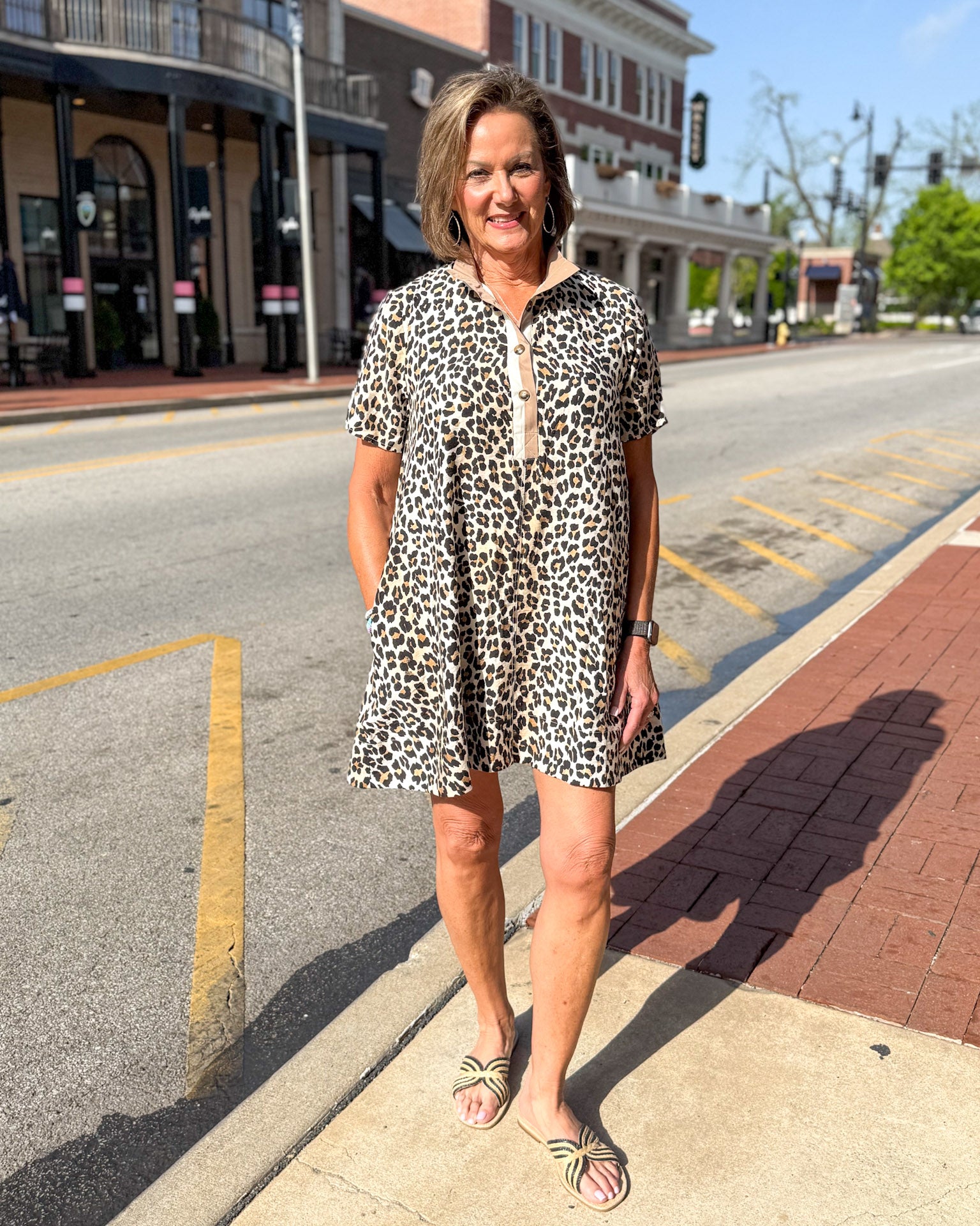 Camel Leopard Mini Dress