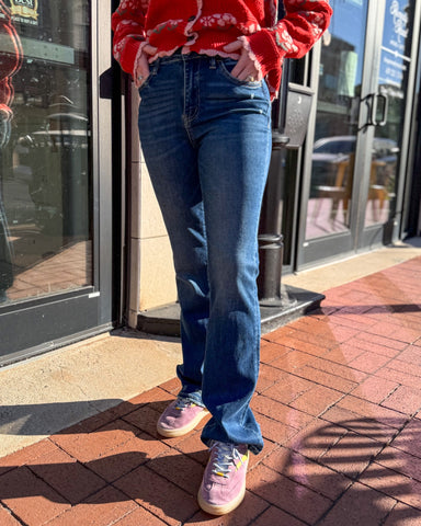 Carlene Mid-Rise Slim Straight Jeans