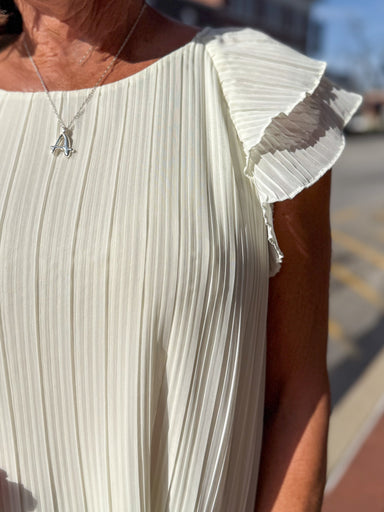 Champagne Pleated Mini Dress