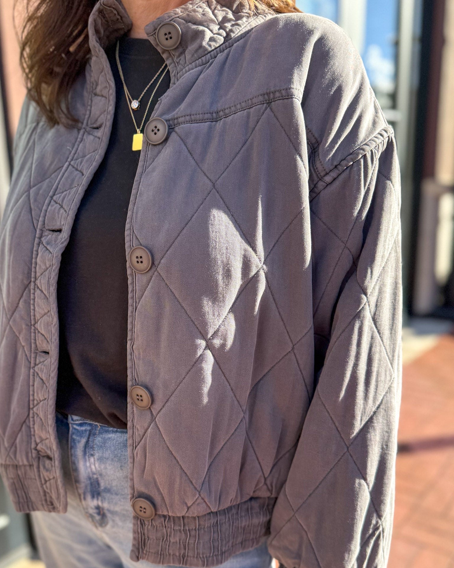 Charcoal Quilted Jacket