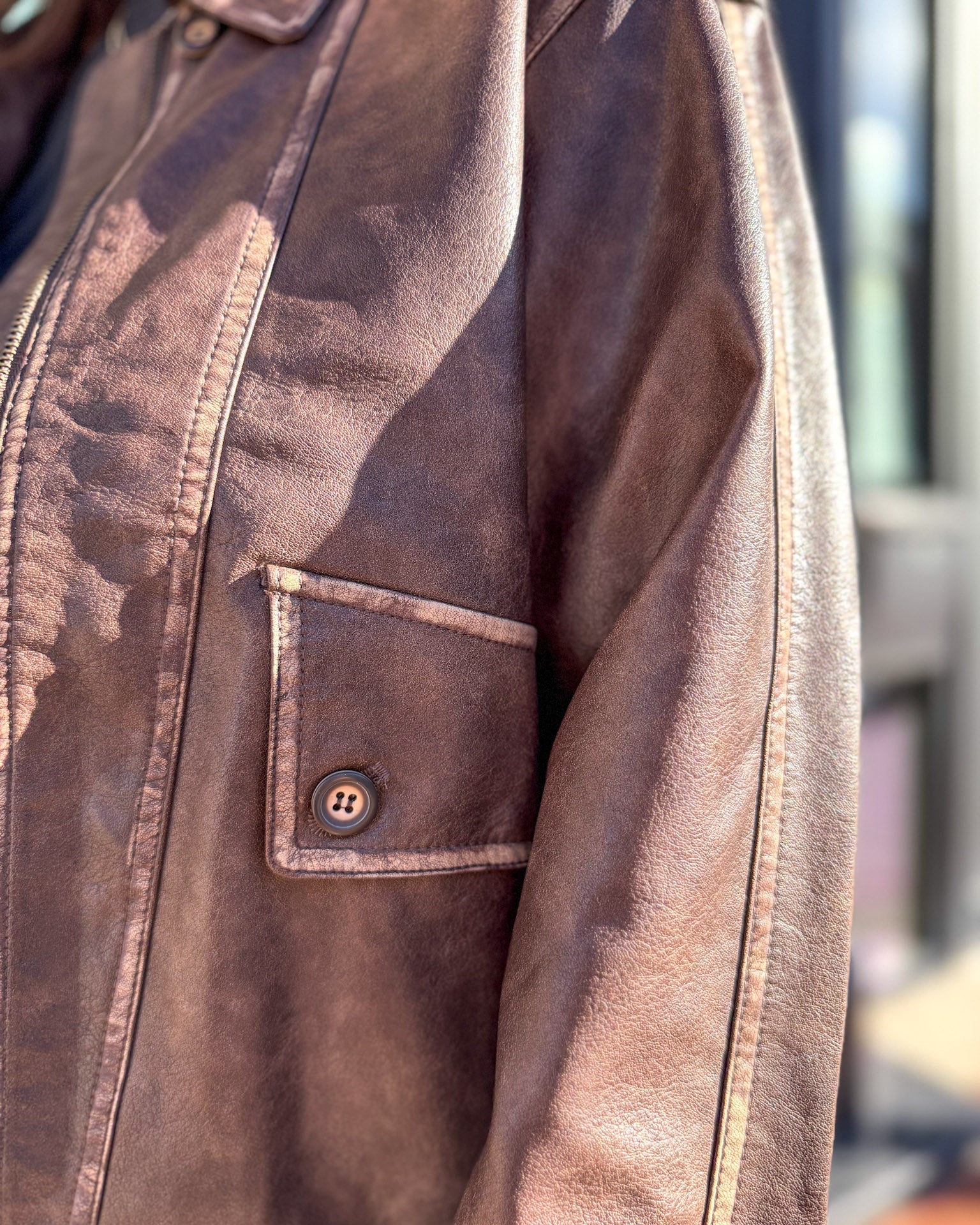 Dark Brown Faux Leather Jacket