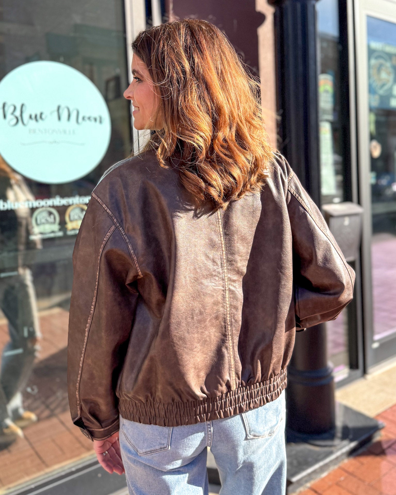 Dark Brown Faux Leather Jacket