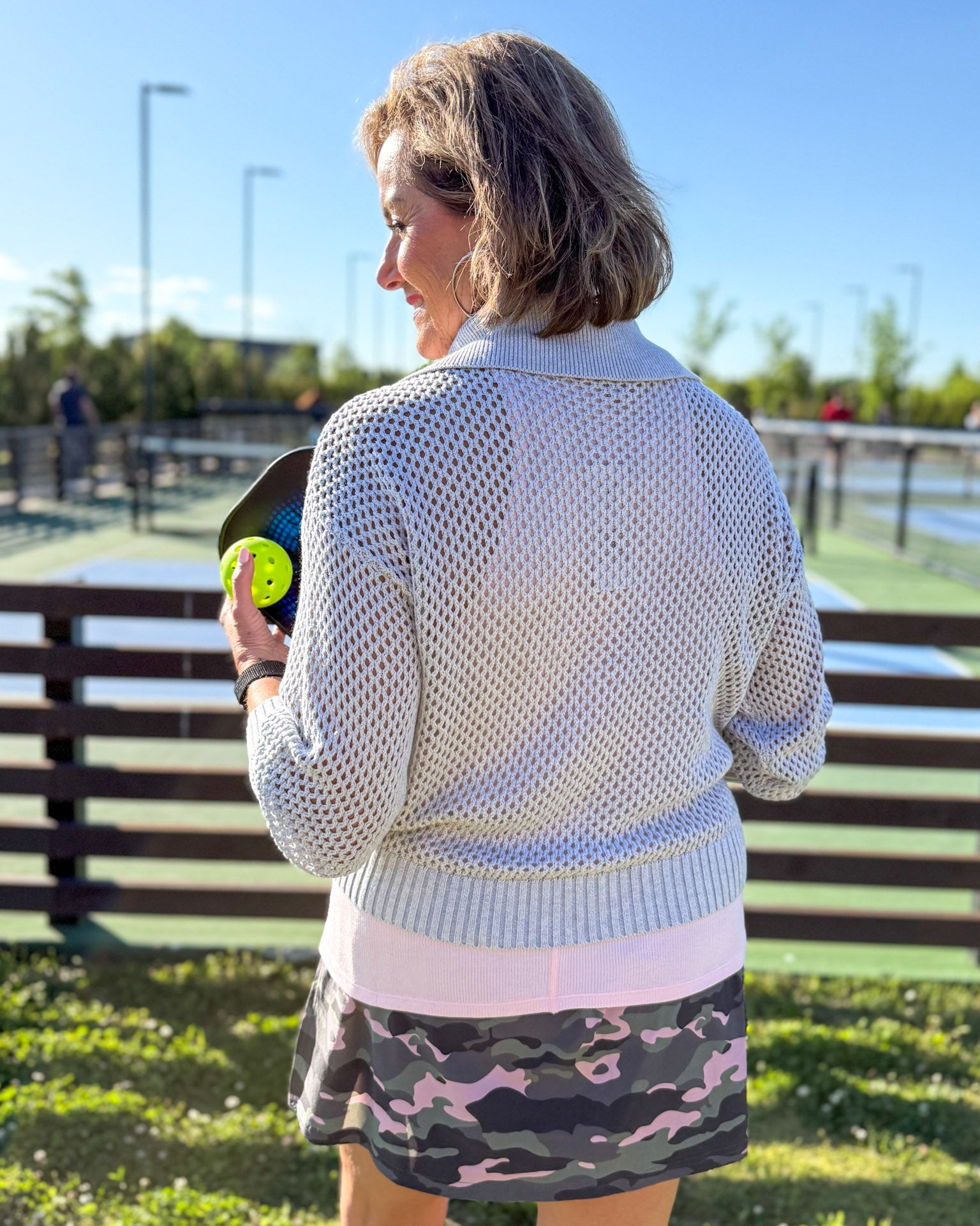 Grey Tania Crochet Sweater