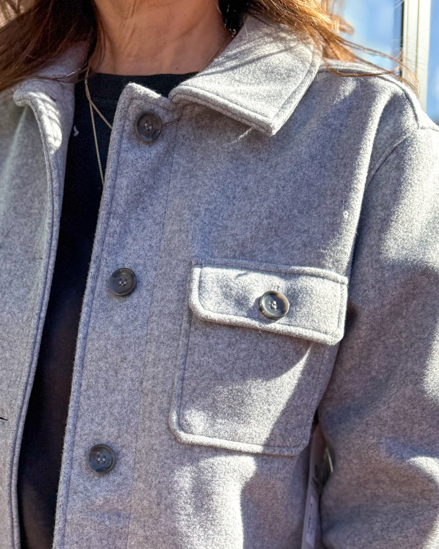 Heather Grey Buttoned Bliss Overcoat