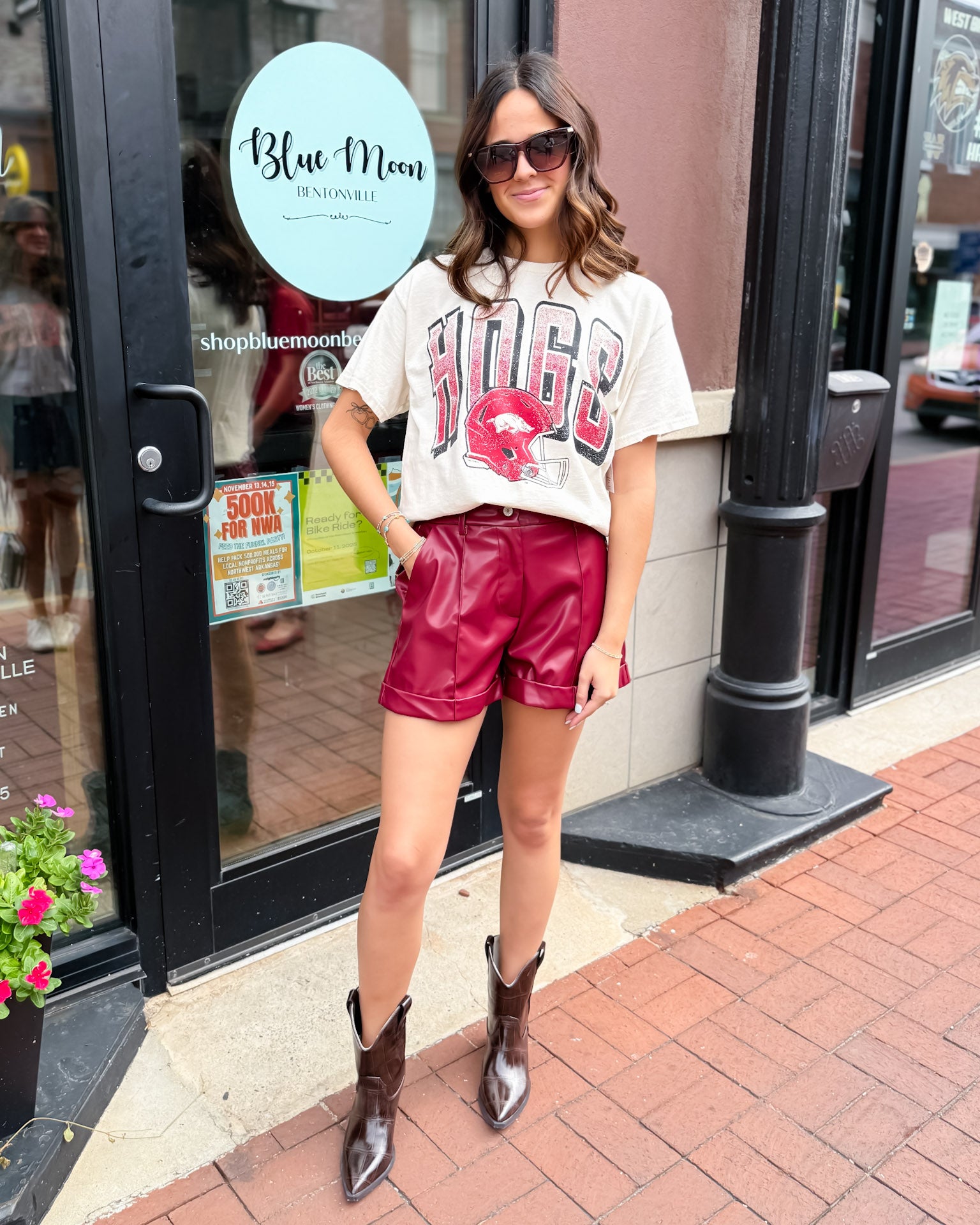 Garnet Faux Leather Shorts