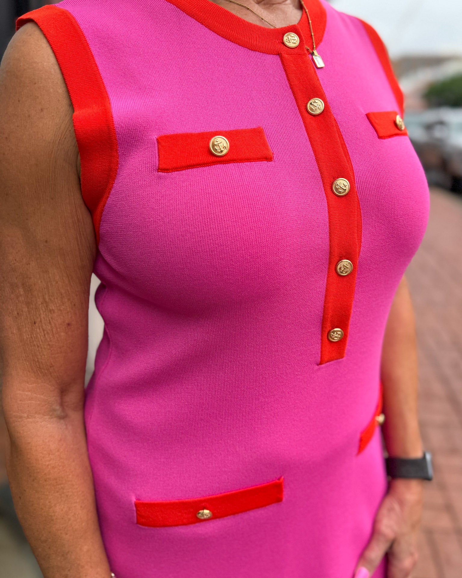 Hot Pink Red Shift Dress