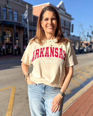 Off White Razorback Filled Gault Thrifted T-Shirt