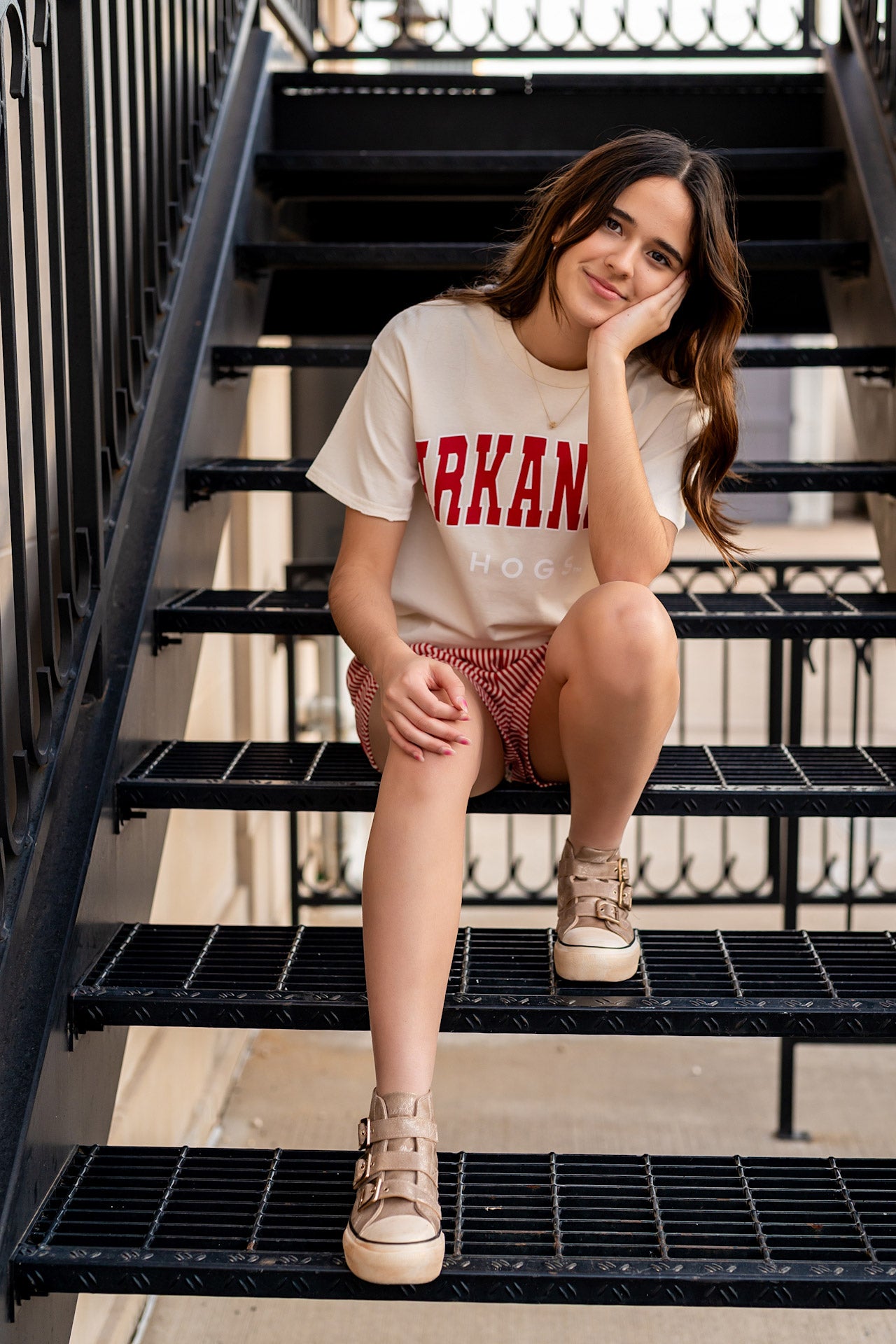 Off White Razorback Filled Gault Thrifted T-Shirt