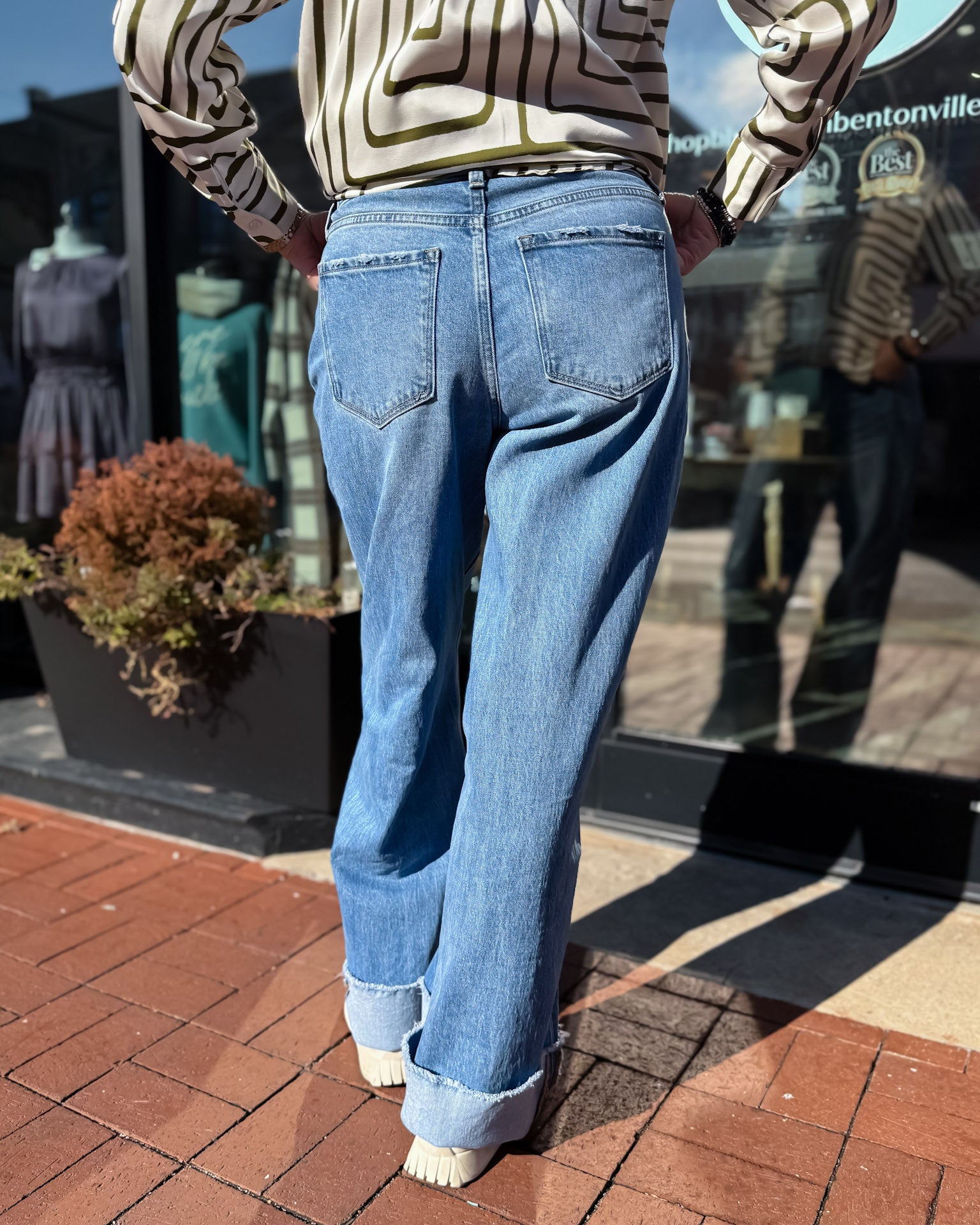 Kris HR Cuffed Wide Leg Jeans