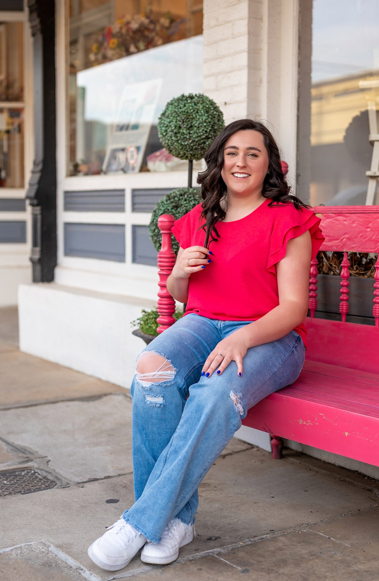 Punch Top w/ Double Ruffled Sleeves