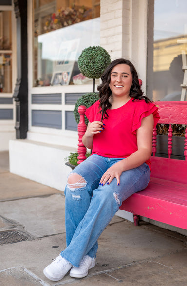 Punch Top w/ Double Ruffled Sleeves