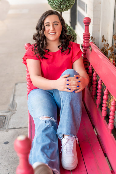 Punch Top w/ Double Ruffled Sleeves