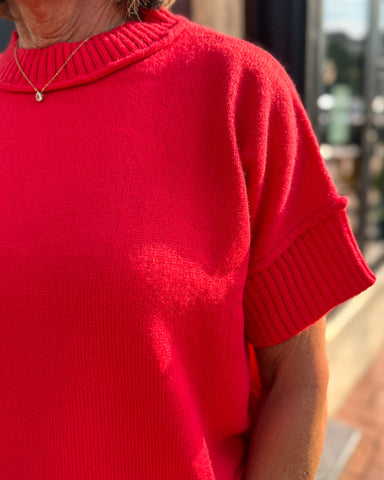 Red SS Crewneck Sweater