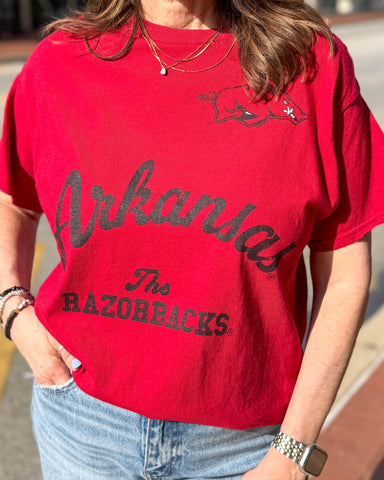 Red Razorback Quality Thrifted T-Shirt