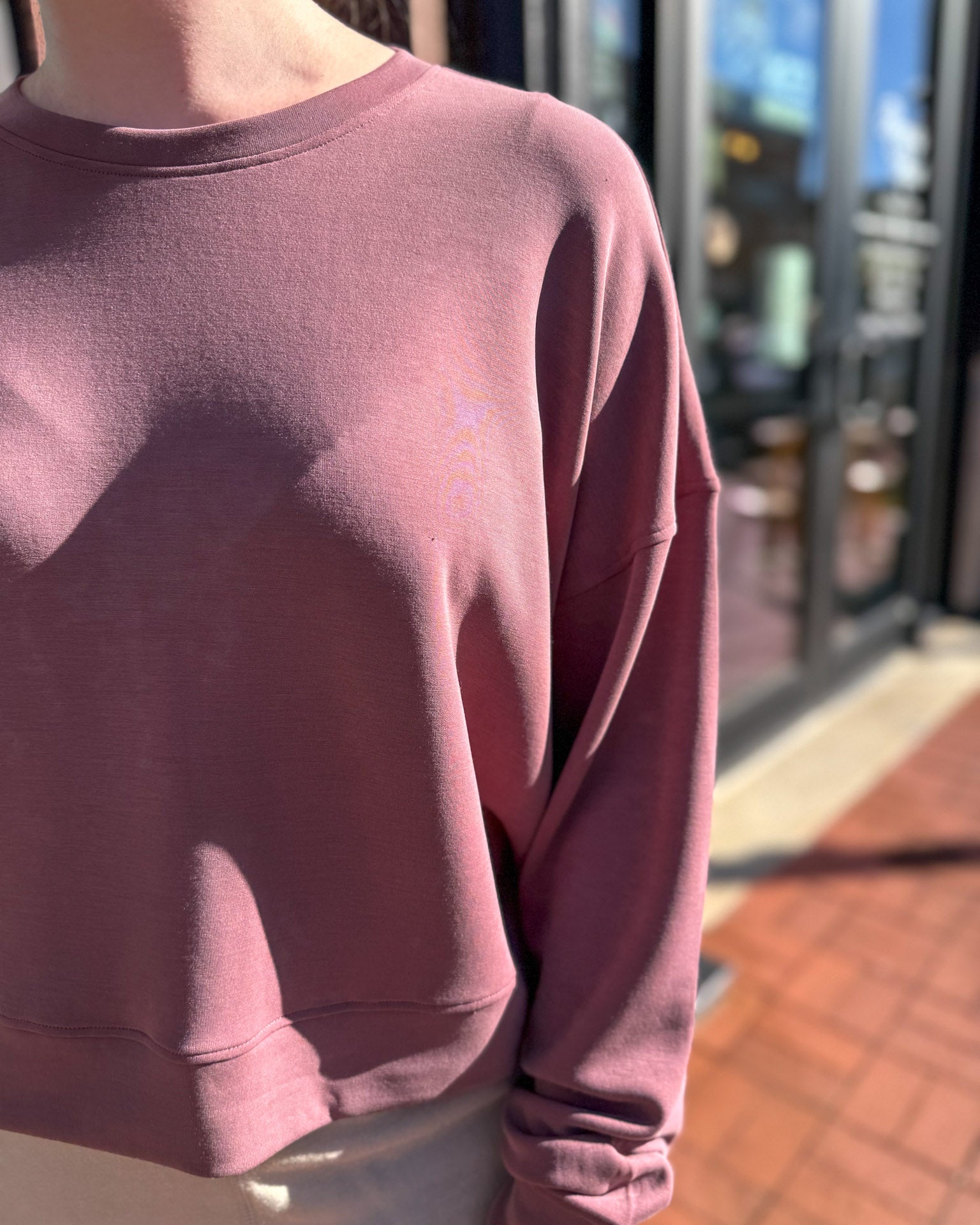 Rose Taupe Laguna Dropped Shoulder Sweatshirt