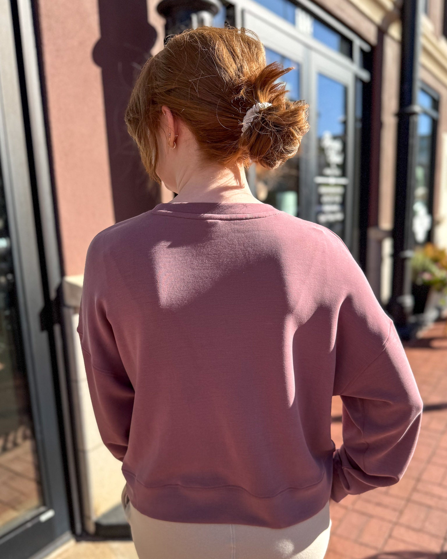 Rose Taupe Laguna Dropped Shoulder Sweatshirt