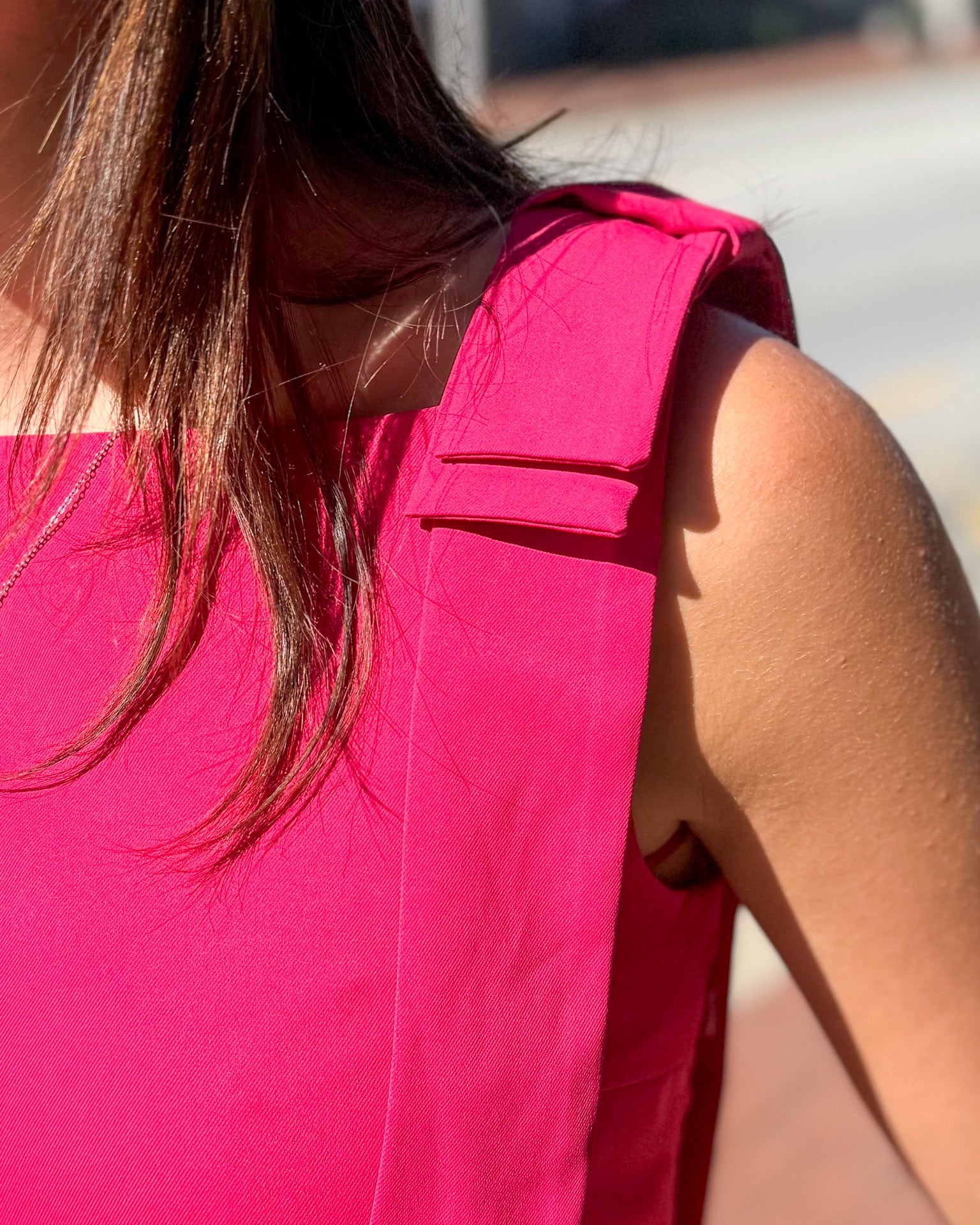 Scarlet Sleeveless Dress w/Bow Accent
