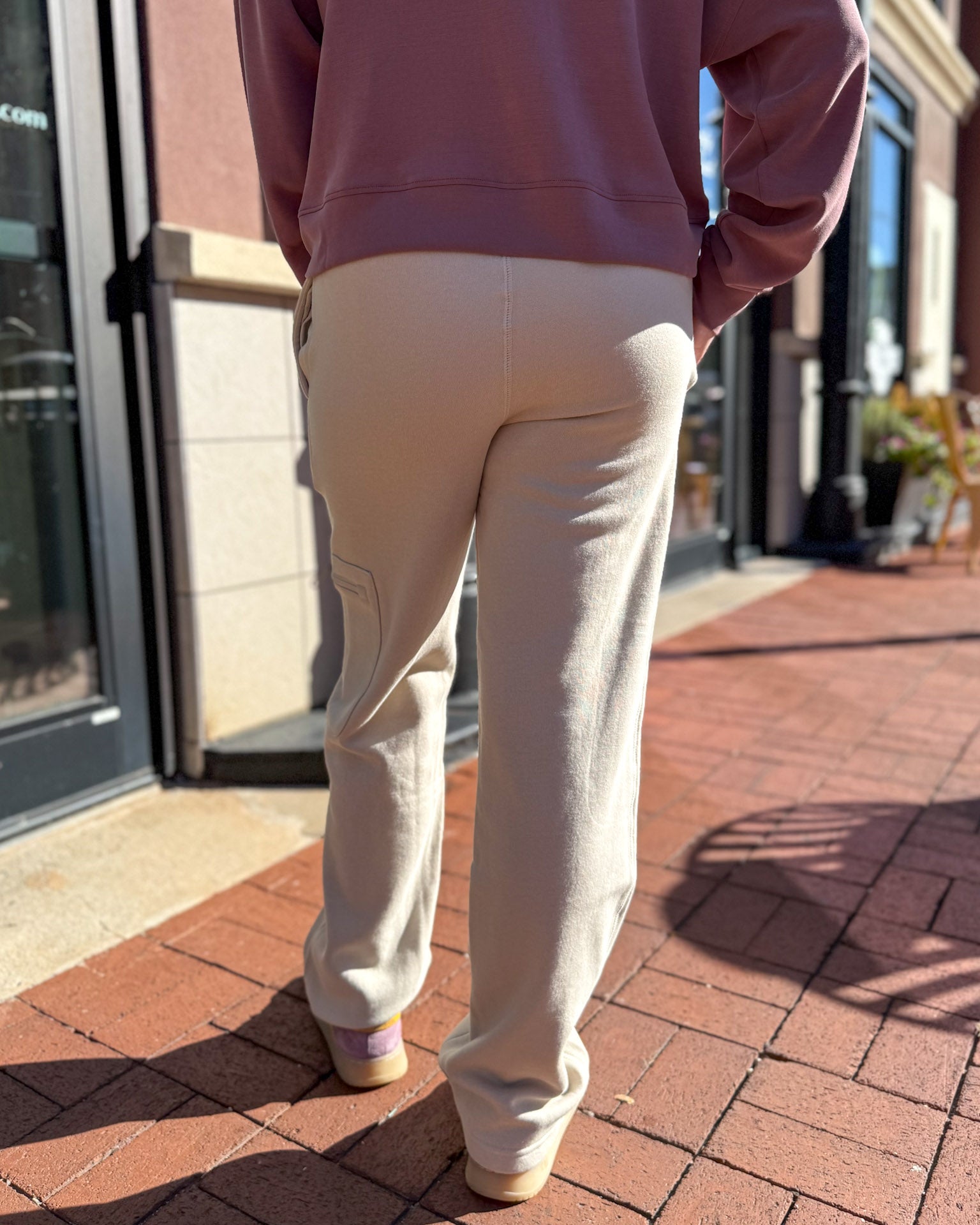 Taupe Fleece Cargo Lounge Pants
