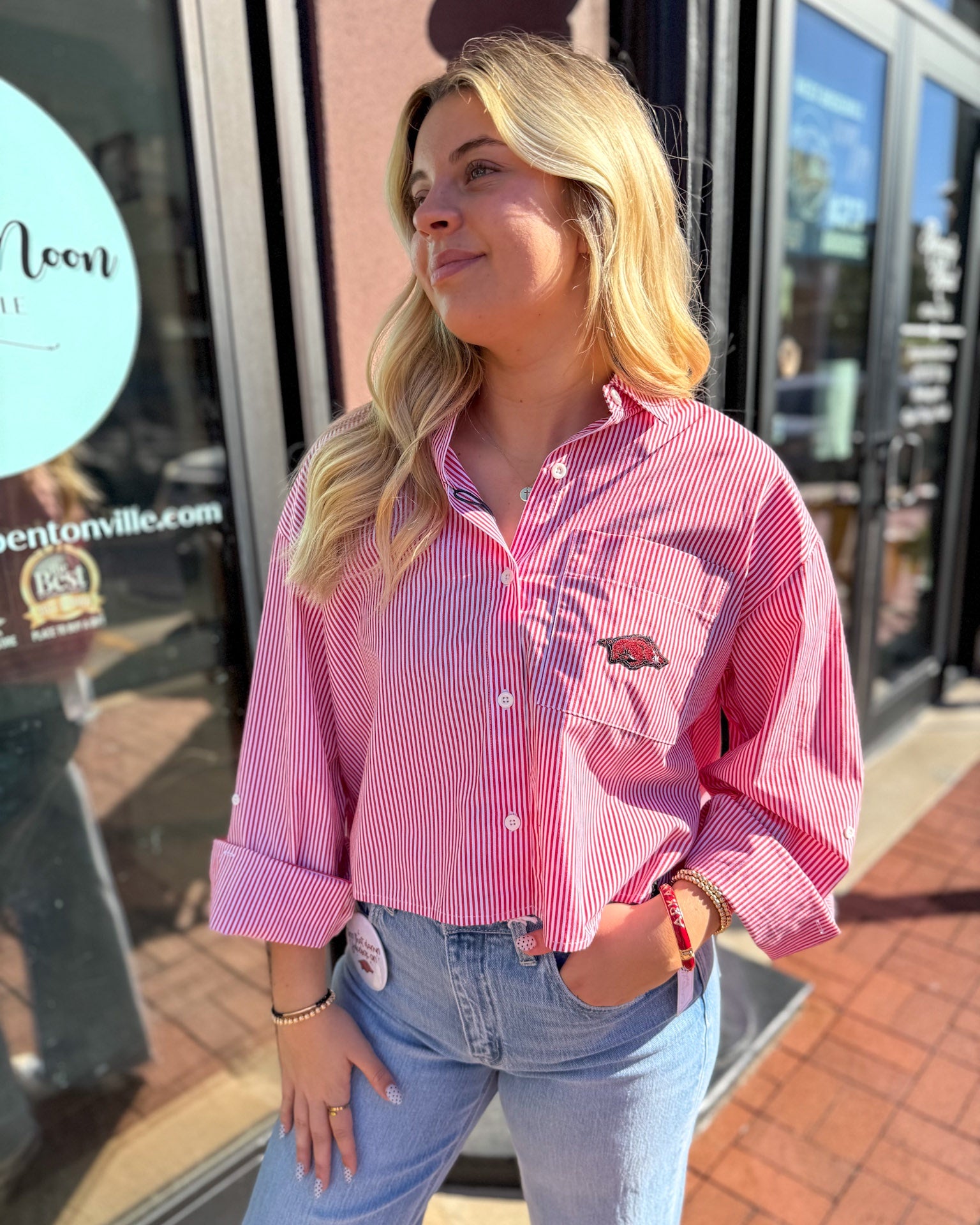 UA Logo Patch Button Down Top