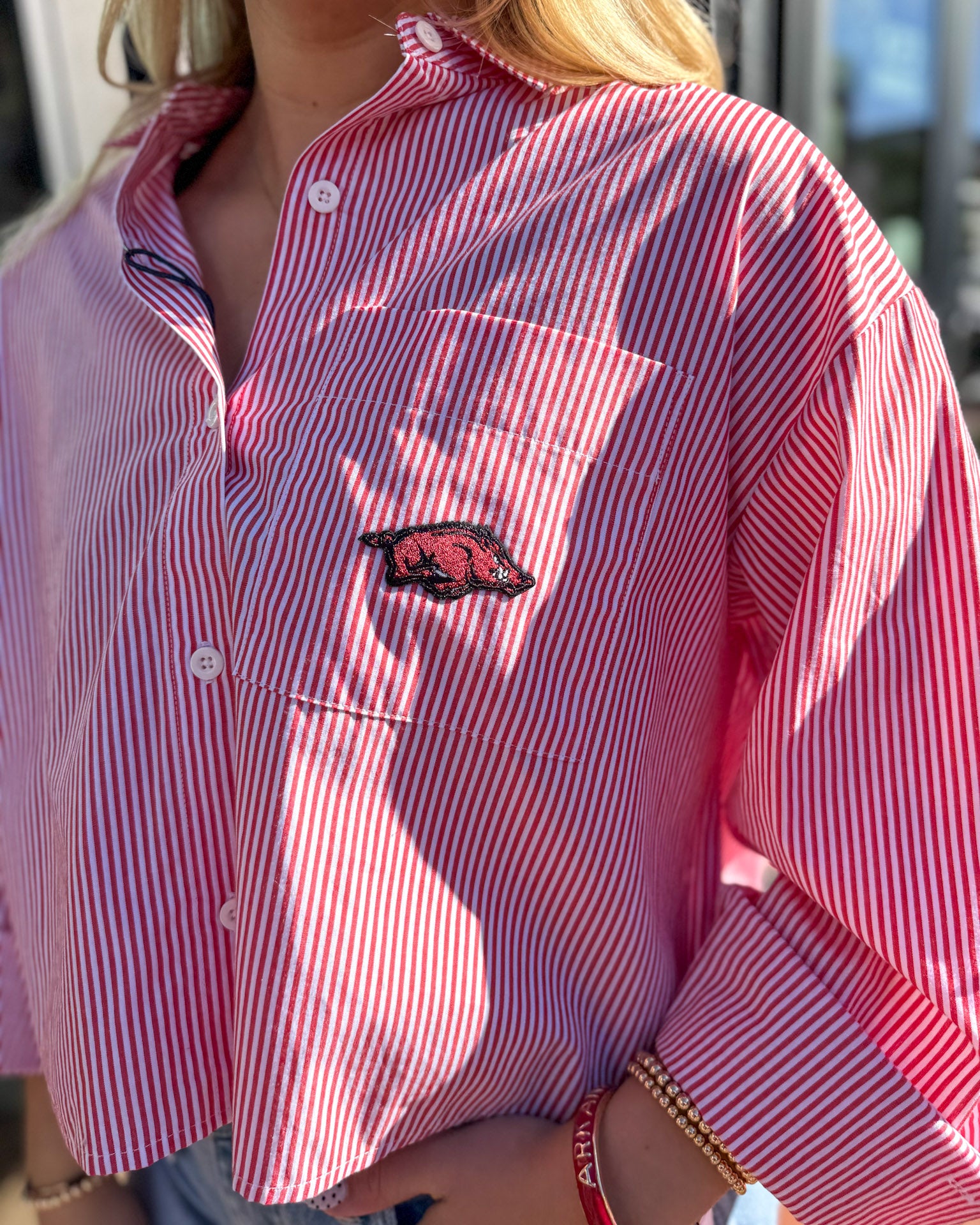 UA Logo Patch Button Down Top