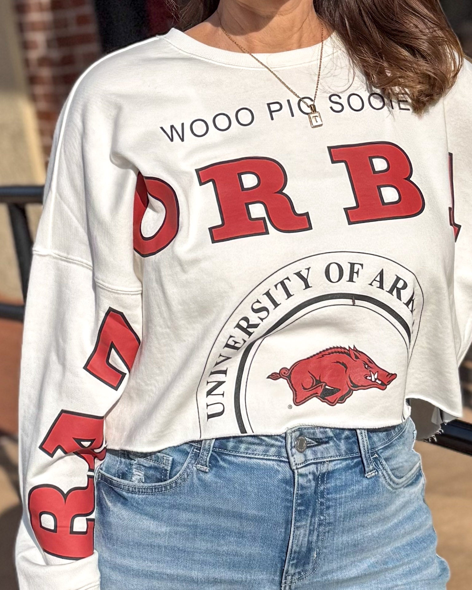White Phipps Cropped Sweatshirt