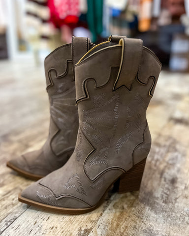 Wilda Taupe Suede Boots