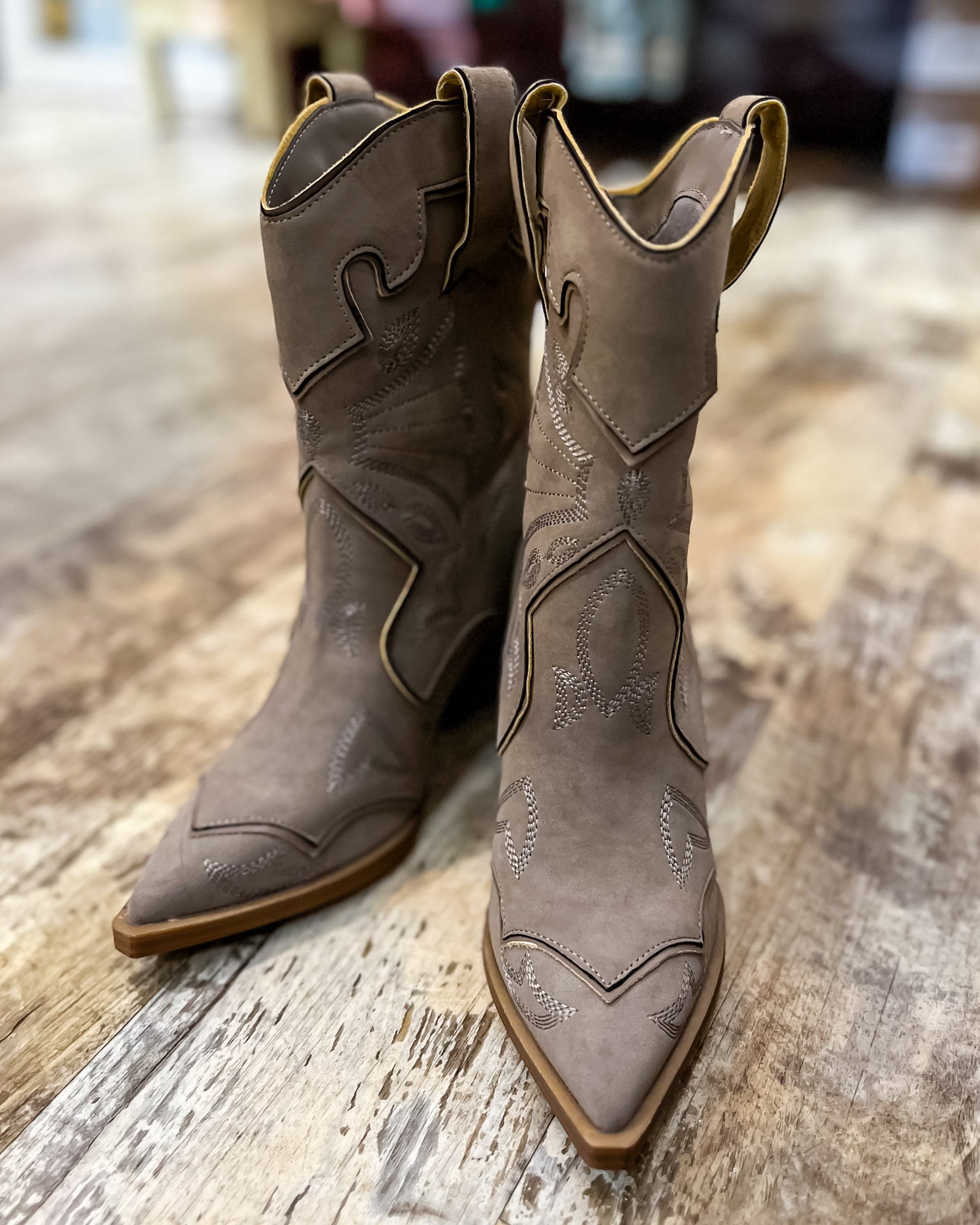 Wilda Taupe Suede Boots