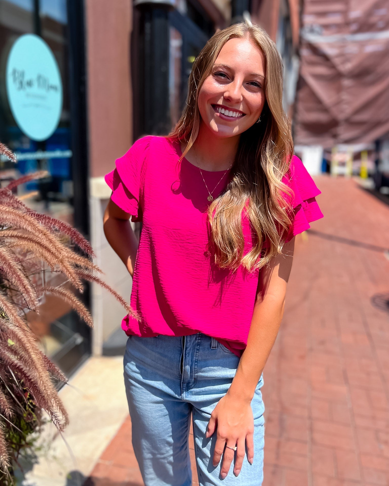 Barbie Pink Top w/Double Ruffled Sleeves - Shopbluemoonbentonville