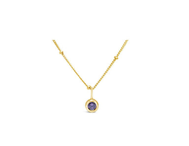 CZ Bezel Birthstone Gold Necklace - Shopbluemoonbentonville