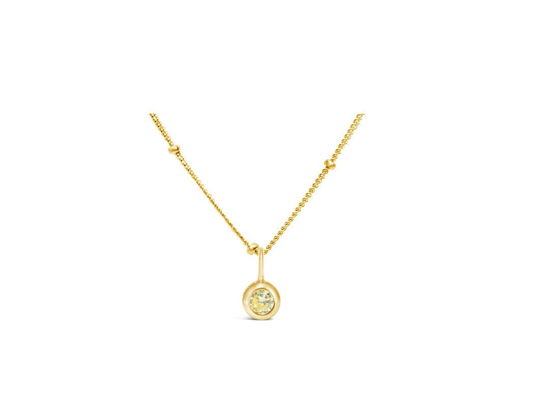CZ Bezel Birthstone Gold Necklace - Shopbluemoonbentonville