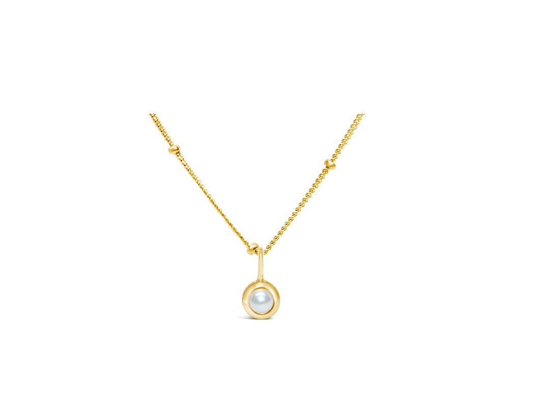 CZ Bezel Birthstone Gold Necklace - Shopbluemoonbentonville