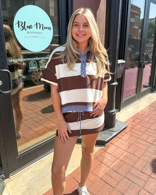 Cocoa Striped Skort
