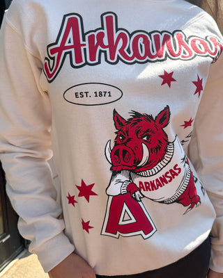 Cream Arkansas Vault + Stars Sweatshirt