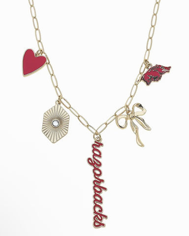 Razorback Paper Clip Charm Necklace