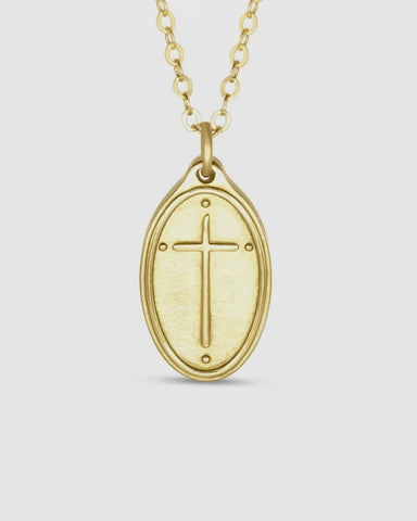 Romans 5:8 Cross Petite Necklace