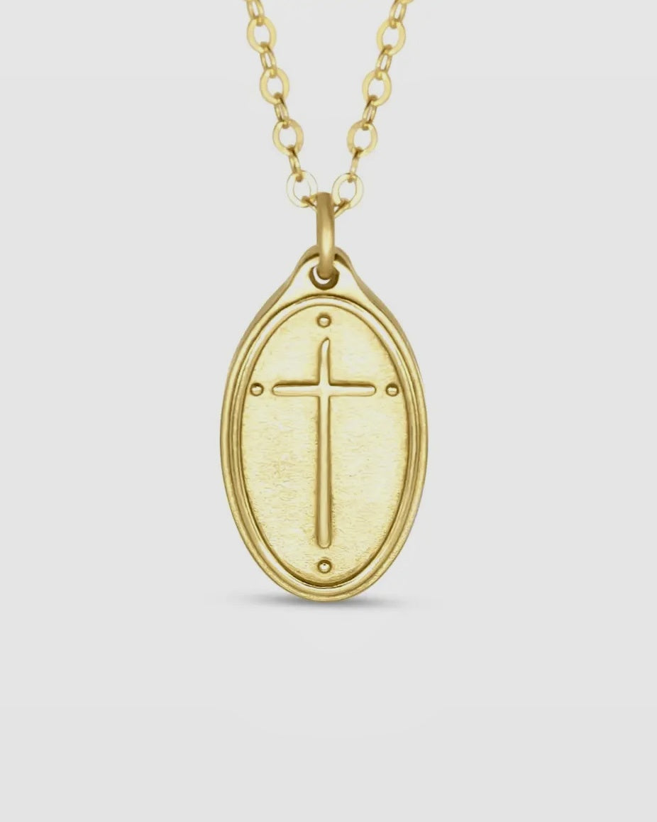 Romans 5:8 Cross Petite Necklace