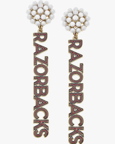 Razorback Outline Enamel Drop Earrings