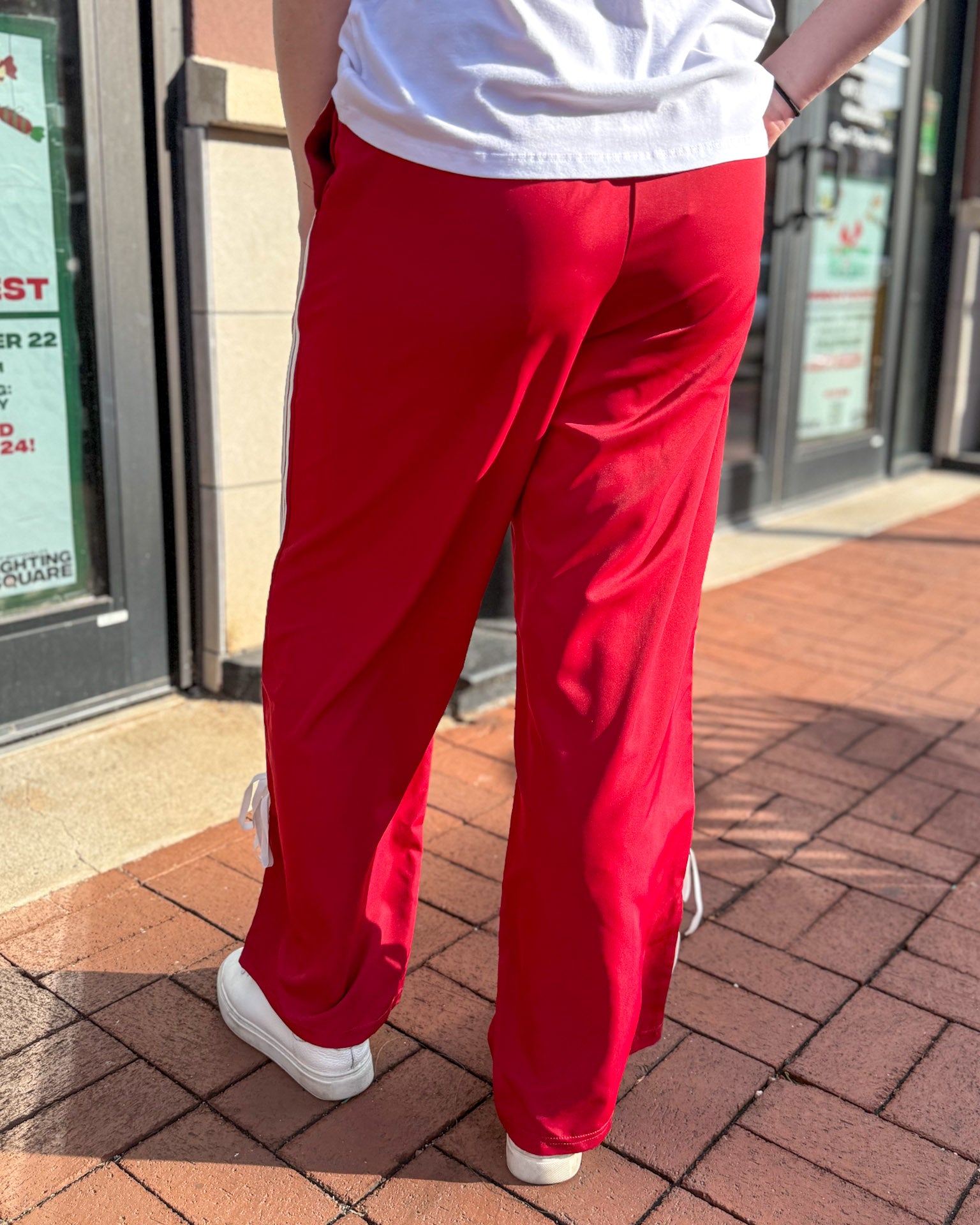 Red Jersey Pants w/Side Stripes