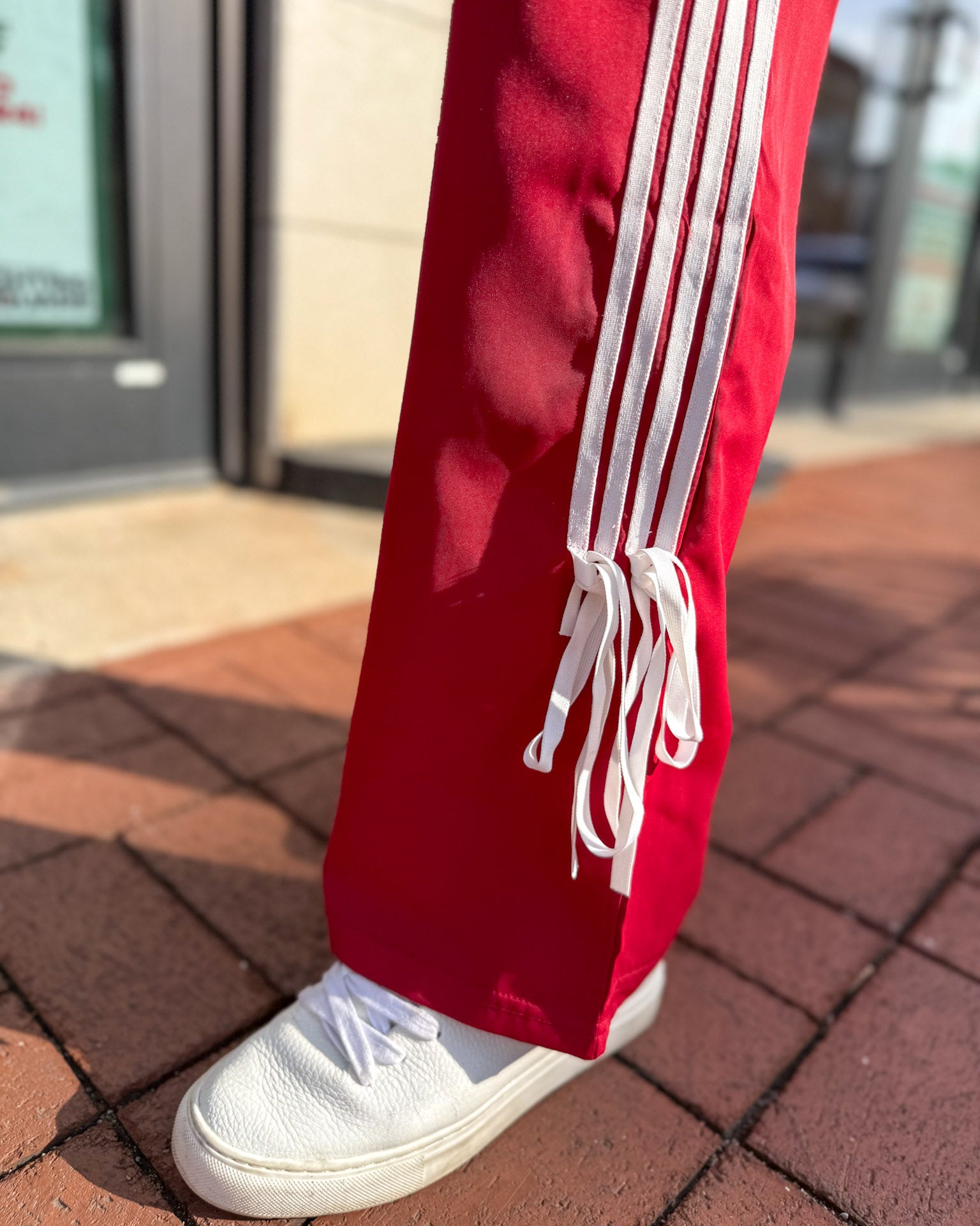 Red Jersey Pants w/Side Stripes