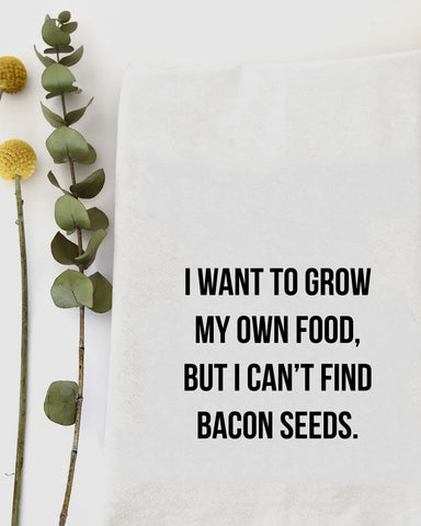 Bacon Seeds Tea Towel