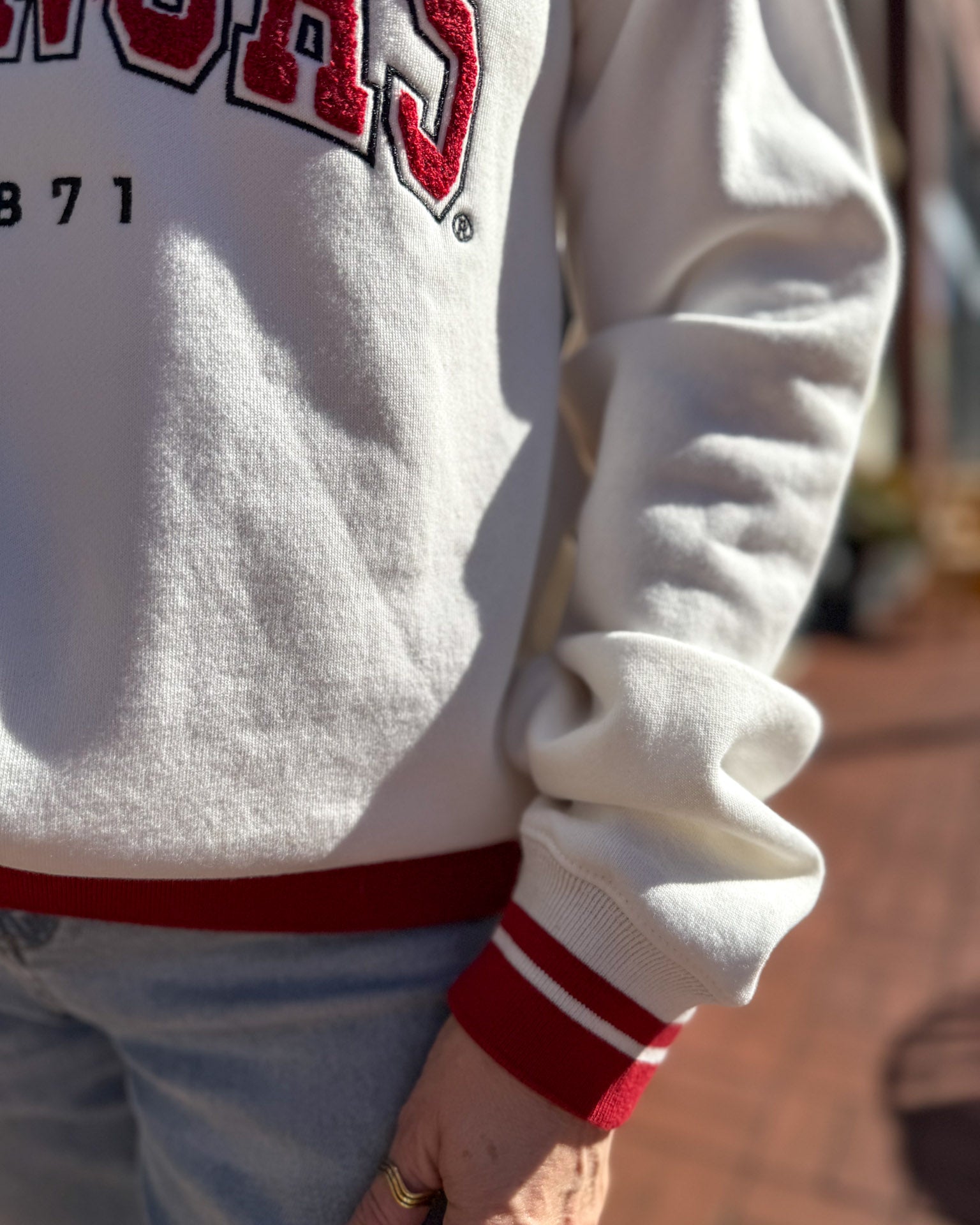 Allen Arkansas Chenille Sweatshirt-Crimson