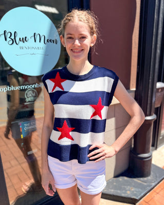 Americana Stars &amp; Stripes Sweater - Shopbluemoonbentonville