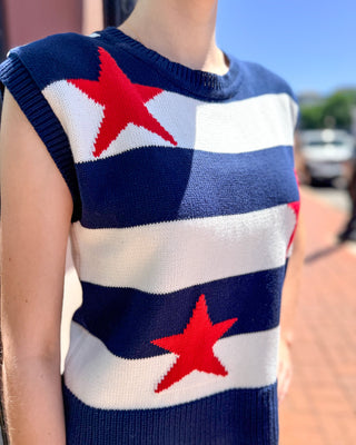 Americana Stars &amp; Stripes Sweater - Shopbluemoonbentonville