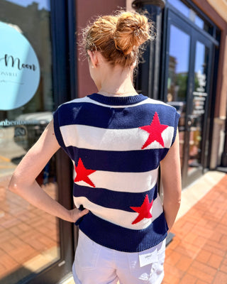 Americana Stars &amp; Stripes Sweater - Shopbluemoonbentonville