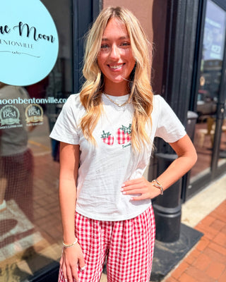 Appliqued Strawberry Top - Shopbluemoonbentonville