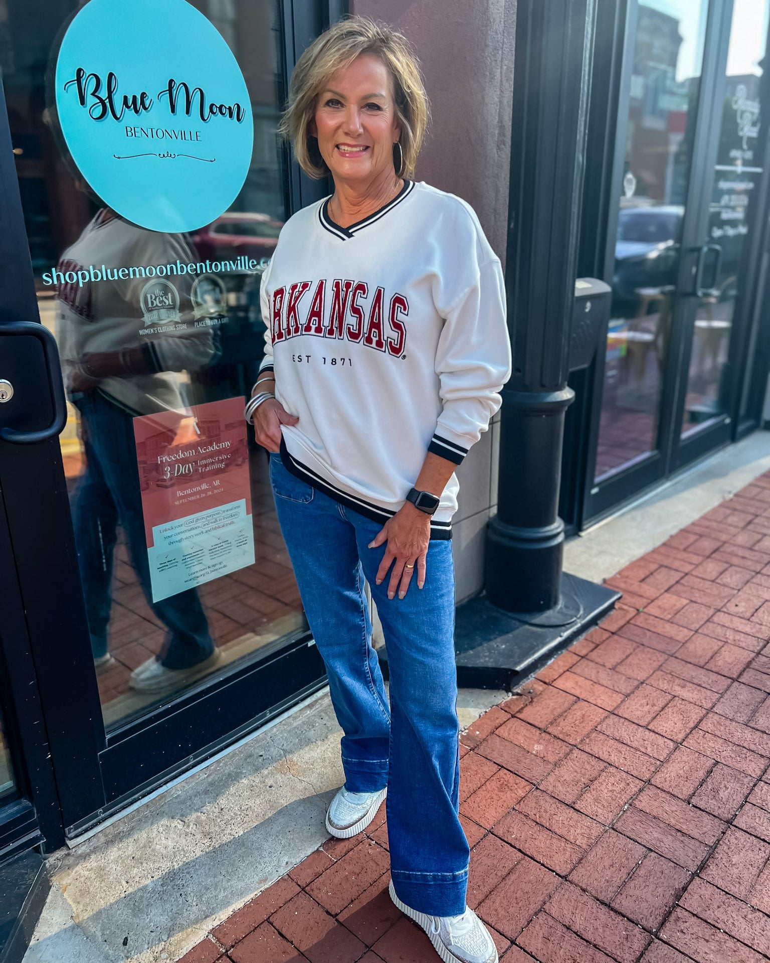 Arkansas Chenille V-Neck Sweatshirt